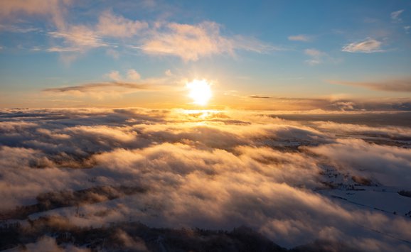 Sun above clouds