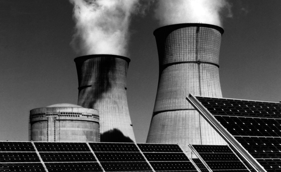 solar panels + power plant